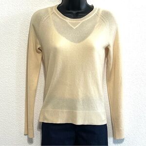 Gap 100% Cashmere Woman Creme Crew Neck Sweater Size XS